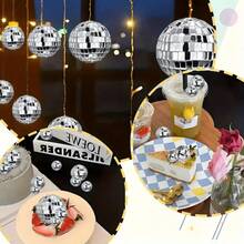 70 piezas Espejo de vidrio de bola de discoteca plateada de varios tamaños - 0.78/1.18/1.57/1.97 pulgadas - Opción perfecta para bodas, fiestas de cumpleaños y reuniones familiares acogedoras