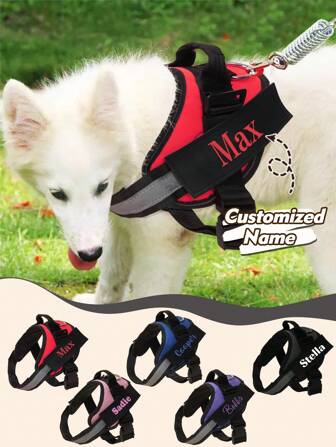 Personalized Custom No-Pull Dog Harness, Reflective And Adjustable, Pet No-Pull Harness Includes Custom Personalized Dog-Exclusive Harness Tags!