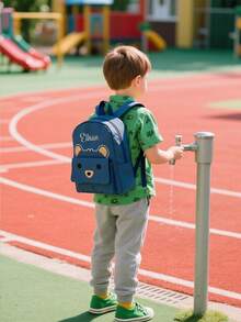 1 pieza Mochila de dibujos animados bordada personalizable con patrón de oso lindo, ligera, adecuada para niños o niñas, ideal para la escuela, viajes y uso diario, regalo de cumpleaños infantil, graduación, Navidad, invierno, otoño, escuela, al aire libre/picnic/viaje/senderismo/campo deportivo/ejercicio/escalada, regalo de regreso a clases, edición de Halloween, moda de regreso a clases, regalo de Navidad, organizador de viaje - Multicolor - Ver 5