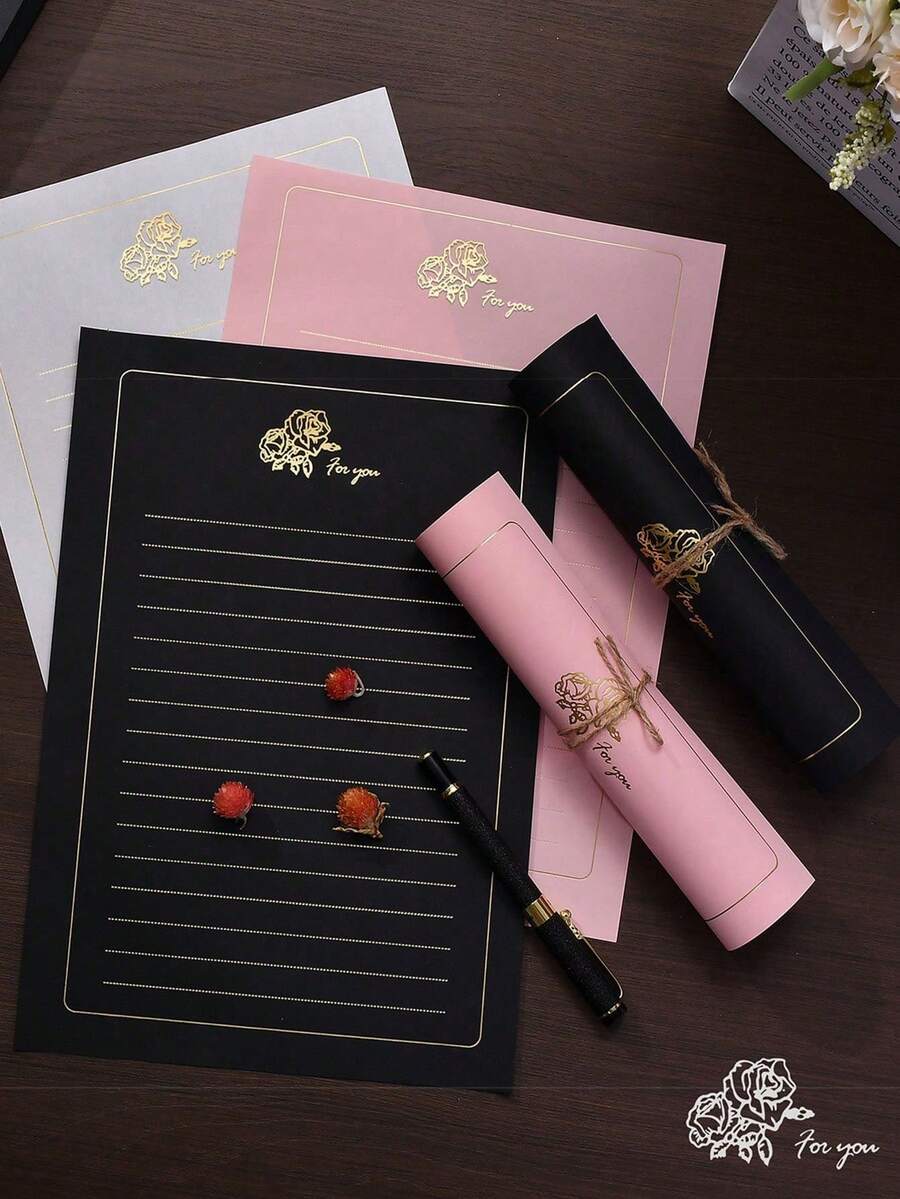 10 tờ giấy văn phòng phẩm A4 tráng vàng hồng, giấy viết thư tình lãng mạn, thích hợp cho văn phòng, sinh nhật, quà tặng, thiệp mời, lễ tạ ơn, trang trí ngày lễ tình nhân - Nhiều màu - Xem 1