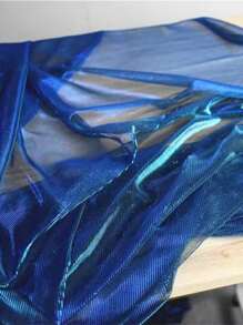 1pc Ombre Dual-Tone Mesh Fabric, Laser Textured Sheer Maxi Dress Fabric, Creative Handmade Material - Multicolor - View 15