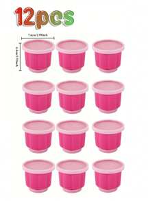 6/12 Packs Silicone Pudding Molds With Lids, Easy Release Non-Stick Octagon Jelly Molds Set For Mousse, Ice Cream - Perfect For Birthday Party Supplies, Camping Dessert, Home Baking, Christmas & Eid Gift