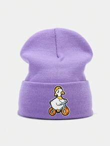 1pc Kids Hat, Boys Knitted Beanie, Girls Autumn/Winter Warm Knit Cap, Unisex Children Cold Weather Hat, Cartoon Embroidered Knitted Hat, Suitable For School, Outdoor, Casual, Travel, Party In Autumn/Winter - Multicolor - View 17