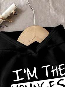 幼儿字母图案保暖连帽衫