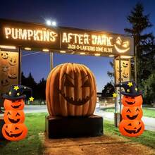1 Set Giant Standing Orange Pumpkin, Halloween Inflatable Tumbler Decor, Outdoor Halloween Inflatable Decoration - Orange - View 6