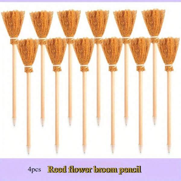 2pcs Novelty Wand-Shaped Pencils, With Broom Design, Suitable For Office, School, Stationery Gifts, And Decorative Props