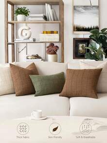 1 件/2 件装饰性亚麻格子抱枕套中性农舍复古靠垫套现代波西米亚家居装饰沙发椅沙发卧室客厅户外，45X45 厘米，秋季装饰，秋季装饰，房间装饰