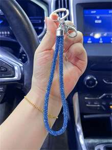 Cordón de teléfono con strass de moda, soporte de llaves con cristales brillantes para mujer, correa para la muñeca resistente para mochila escolar