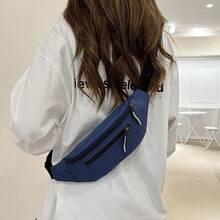 Bolso de cintura estilo coreano, ligero de nailon | Bolsa de pecho multifuncional para deportes y con cremallera antirrobo ajustable y gran capacidad para guardar el teléfono móvil, el cambio y artículos personales, ideal para viajes al aire libre y salidas - Multicolor - Ver 11