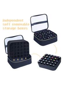 UOZL 30/40 Bottle Nail Polish Storage Organizer, A Multi-Colored, Portable, Handheld, Large-Capacity Nail Polish Storage Box With Removable Dividers. It Can Hold Up To 30-40 Bottles (15ml) Of Nail Polish Gel. Perfect For Nail Art Enthusiasts And Manicurists. Make Up Bag - Multicolor - View 4