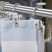 TitanKer Shower Curtain Hooks Rings, Rust Resistant Metal Double Glide Shower Hooks For Bathroom Shower Rods Curtains, Set Of 12 Hooks - Nickel - Nickel - View 8