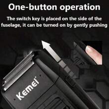 Kemei 科美电动剃须刀 KM-1102 往复式双网剃须刀 强劲动力 USB 充电 便携 节日情人节礼物 科美 Km-Pg1071 专业理发器 显示屏电动无绳强力理发器 - 黑色 - 查看 8