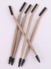 1pc Dual-Ended Makeup Brush, Spiral Eyebrow Brush & Lash Comb, Grooming Tool For Defined Brows, Portable Beauty Makeup Brush