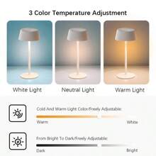 Lampade da tavolo senza fili ricaricabili, lampada a tocco con 3 colori e dimmerazione continua, lampada da comodino/scrivania a LED per ristorante, patio, camera da letto, esterno
