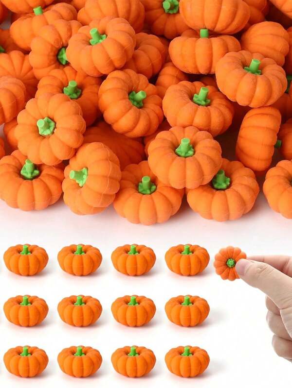 20 pièces - Mini gommes d'Halloween, gommes d'Halloween, gommes de crayons citrouille en vrac pour remplissage de cadeaux, récompenses, sacs cadeaux de fête d'Halloween, décorations d'Halloween, fournitures scolaires pour filles/garçons, décoration de salle de classe, cadeaux d'enseignants, mini gommes d'automne pour récompenses en classe, boîte aux trésors, remplissage de sacs surprises, cadeaux de fête