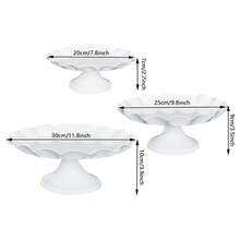 3Pcs Elegant Cake Stand Set - Wavy Edge Metal Cupcake Stands - Elegant Dessert Display, For For Wedding, Birthday Party Decor, Gold/White/Pink/Black - Hồng - Xem 9