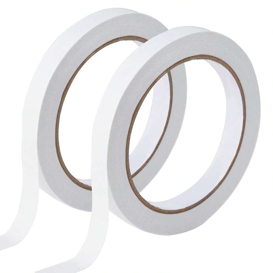 1/4 2 Rolls Double Sided Adhesive Sticky Tape Arts,, Card Making, Crafts, Photography, Scrapbooking, Wrapping, Office School Stationery Supplies, Home Supplies (Width: 6mm) - 1/4吋(6毫米) - 查看 1