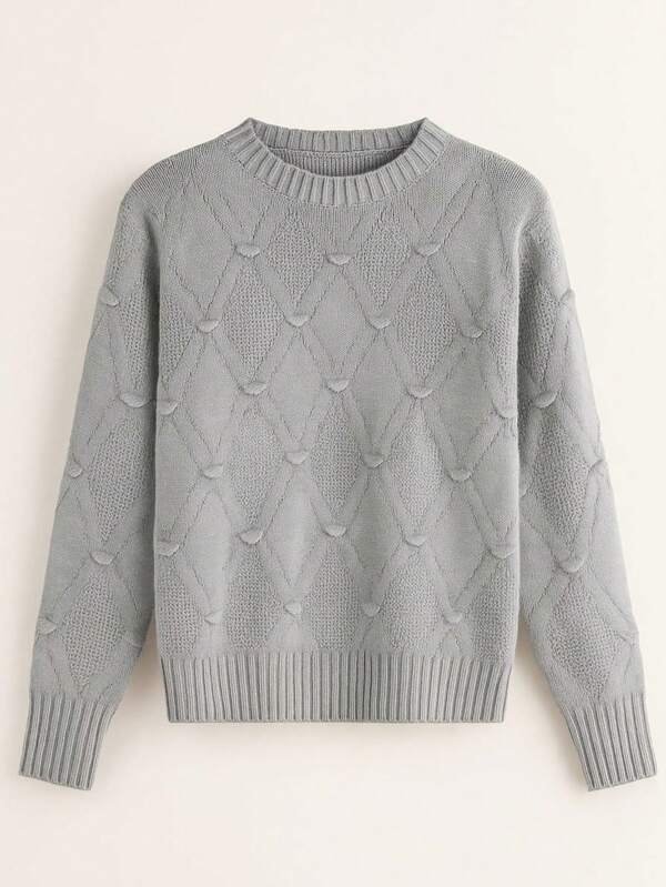 Blusa Feminina Cinza Casaco Trico Elegante