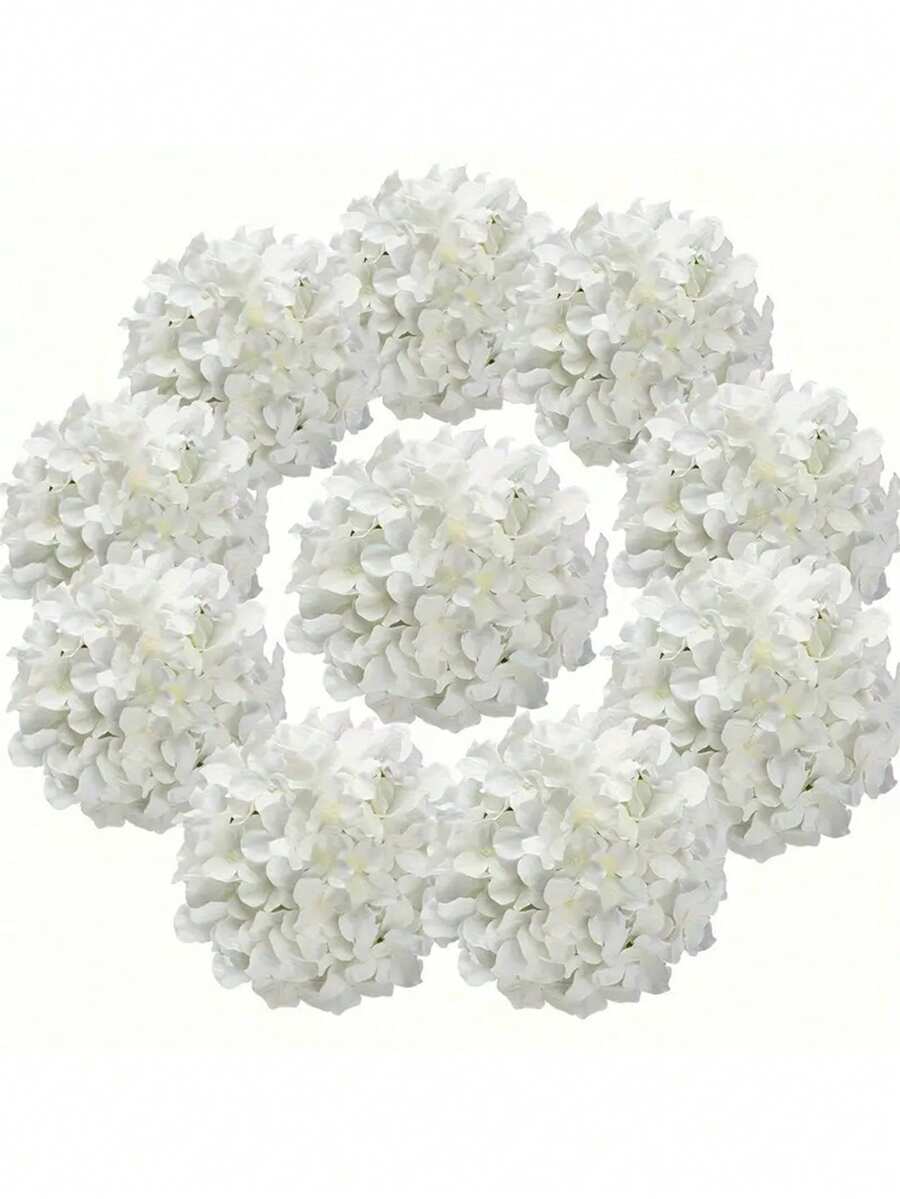 25pcs Artificial Hydrangea Flower Heads, White Daffodil, With Stem Artificial Hydrangea, Bohemian Style Home Decor, Spring Decoration. Suitable For Spring Home Decor, Wedding Decor, Party Decor, Bridal Bouquet Decor. - White - View 1