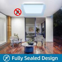 CANMEIJIA 1 件 11.8 英寸现代方形嵌入式吸顶灯，LED 方形面板灯，20W/30W/40W/50W，6500K 冷白光，吸顶式 LED 装饰照明灯具，AC 110-265V，适用于卧室、厨房、客厅 - 方形吸頂燈 - 查看 9