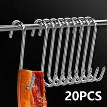 Gancho en forma de S de acero inoxidable, herramienta de 20 piezas para ahumar carne de carnicero, carnicero, caza, pollo, barbacoa, salchicha de cerdo, Bacon, parrilla QDYZ - 13 centímetros - Ver 7
