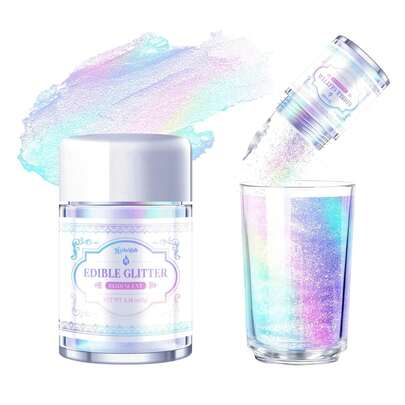 Rainbow Edible Luster Dust Iridescent Drink Glitter Shimmer Powder For Beverage Chocolate