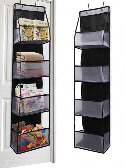 1 pieza Bolsa de almacenamiento colgante de 4 capas de tela no tejida, adecuada para dormitorio, baño, puede almacenar toallas, ropa, etc.