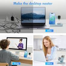 [Only Supports Wireless Headphones With Wireless Charging Function]3 In 1 Charging Station Compatible , Wireless Charger Compatible With 16 15 14 13 12 11 X Pro Max & Apple, Wireless Charging Station For Air-P Ods 4 3 Pro, Foldable Chargers With LED Light, Portable 3 In 1 Fast Wireless Charger, 15W  Foldable Wireless Charging Station Suitable For 15 14 Pro Max 13 12 11, For 3 2 Pro Multiple Devices - 藍色 - 查看 5