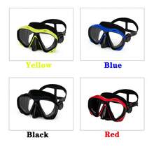 1 件专业水肺潜水面罩防水防雾成人游泳镜，大框浮潜面罩带鼻部保护，海滩必需品，海滩配件，泳池浮板 - 彩色 - 查看 2