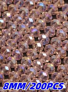 Confezione di perline distanziali sfaccettate in vetro di cristallo d'Austria con sfumatura color champagne da 4/6/8 mm, perline a rondella per la realizzazione di gioielli, braccialetti, collane, orecchini e accessori fai-da-te