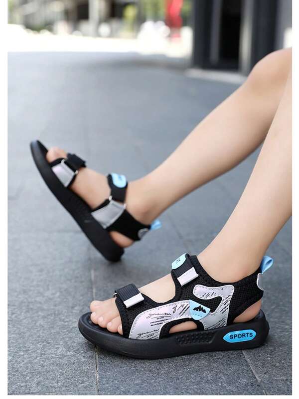 Youth Casual Slippers, Unisex Couples Slippers, Campus Student Boy/Girl Sandals, Beach/Outdoor/Sports Slippers, Breathable Soft And Comfortable, Easy Hook And Loop Wearing