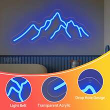 Personalisiertes LED-Neonschild für Bergkette, personalisiertes Wanddekor-neon-Schild, Schlafzimmer, Büro, Hotel Store Club Garage Dekoration, Weihnachtsgeschenk-neon-Sign, Geburtstags- und Hochzeitsfeier-Dekoration