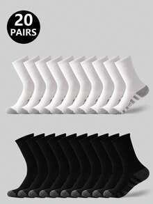 5/10/20 Pairs Of Sweat Absorbing Socks And Sports Socks - Multicolor - View 21