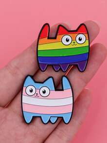 Cute Animal Rainbow Cat Enamel Pin LGBT Gay Brooches For Men Lapel Pins Badges On Backpack Gay Accessories Jewelry Gifts - Multicolor - View 6