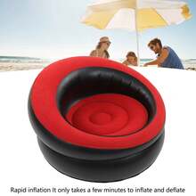 78 X 75cm InflatableSimple Sofa Flocking Couch With a fast valve, Inflatable Chair Ergonomic Design Air Chaise Lounge Portable Blow Up Sofa, Inflatable Couch for Living Room Bedroom Reading Room Office Balcony Travel Futon Sets - Rojo - Ver 2