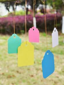 100pcs Hanging Plant Tags, Plastic Waterproof Sunproof Non-Fading PVC Tags, Waterproof Plastic Hanging Tags Garden Markers, Waterproof Succulent Plant Labels - Multicolor - View 7