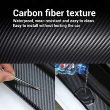 Durable Car Door Sill Protector - Easy To Apply Scratch-Resistant Waterproof Plastic Protective Film For Car Door Edges, Side Mirrors And Entry Steps - Long-Lasting Adhesive, Fits All Models, Door Edge Guards, Scratch Cover, Seamless Integration - Black - View 4
