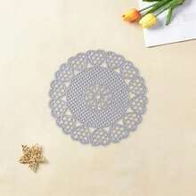 Round Coaster Stylish Nordic Style Solid Hollow Out Insulated Cup Holder For Decor  Present - Silver - View 1