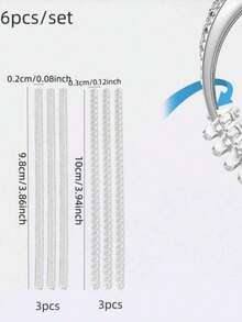 6件/12件隐形粘合环调节器，适用于宽松的戒指 - 白色 - 查看 5