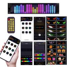 1 pieza Pantalla LED dinámica con ojos de demonio para parabrisas de automóvil, pantalla flexible a prueba de agua con ojos de demonio para automóvil, pantalla publicitaria flexible para automóvil, luz decorativa de neón LED para automóvil, alimentada por USB, con control remoto y aplicación, iluminación RGB personalizable y DIY, pantalla personalizada y publicidad, tira decorativa de neón flexible, pantallas LED dinámicas con ojos de demonio - Multicolor - Ver 3