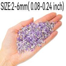 400克天然粗糙紫水晶碎石，抛光石，碎水晶石英，不规则形状砾石，鹅卵石，DIY光滑石，适用于盆栽植物、树脂艺术、花瓶填充物、水族箱砾石 - 紫羅蘭色 - 查看 2