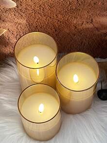 1/3pcs Flameless Candle Lights With Timer/Remote Control, Battery Powered LED Candle Lamps, Romantic Decor Lights For Holiday, Tabletop, Christmas, Valentine's Day, Wedding, Birthday, Party