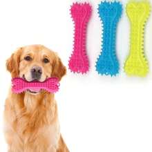 1/3 件狗狗形状咀嚼玩具牙齿清洁咀嚼玩具宠物骨头，狗橡胶牙刷棒咀嚼玩具用于训练和娱乐 - 彩色 - 查看 4