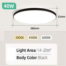 CANMEIJIA 1 件 LED 吸顶灯，大面板，现代嵌入式照明灯具，220V，适用于卧室、客厅、书房、衣柜、厨房、走廊、更衣室、出租房、房间、浴室、仓库、车库、入口