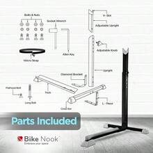 US Delivery Bike Stand And Vertical Storage Rack The Original Vertical Bicycle Floor Stand For Garage Storage Indoor And Outdoor Perfect Bike Accessories For Small Spaces With No Drilling - 黑色 - 查看 3