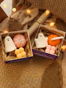 1 件万圣节鬼魂礼盒套装，适合节日礼物、家居装饰、纪念品、氛围营造、香薰蜡烛 - 彩色 - 查看 4