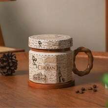 1PC Vintage Style Ceramic Mug, Beautiful Social Media Favorite Mug, Luxury Gift Mug With Lid, Personalized Coffee Mug Back To School - Multicolor - View 15