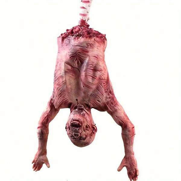 1pc Halloween Decorations, Latex Corpse Props, Scary Bloody Half-Length Hanging Pendants, Haunted Houses, Bars, Clubs, Party Decorations, Halloween Outdoor Decorations,Funny Halloween Gift,Suspended Corpse Latex Body Decoration ,For Bars, Adult Parties, Tailgate Gatherings, And More