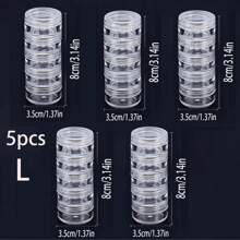 1/5/10pcs Five-Layer Storage Box S/L/XL Christmas Halloween Holiday Jewelry Jewelry Storage And Packaging Medicine Box One-Piece Anti-Oxidation Bracelet Multi-Layer Desktop Portable Storage Nail Art Storage Box Travel Skin Care Products Cosmetics Pigment Paste Sequins Sticky Body Packaging Box 1 Set