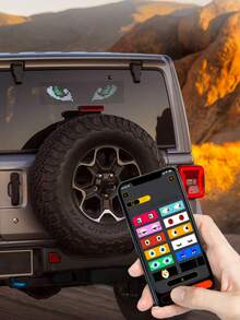 1 pieza Pantalla LED dinámica con ojos de demonio para parabrisas de automóvil, pantalla flexible a prueba de agua con ojos de demonio para automóvil, pantalla publicitaria flexible para automóvil, luz decorativa de neón LED para automóvil, alimentada por USB, con control remoto y aplicación, iluminación RGB personalizable y DIY, pantalla personalizada y publicidad, tira decorativa de neón flexible, pantallas LED dinámicas con ojos de demonio - Multicolor - Ver 13